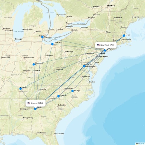 Frontier Airlines flights between New York and Atlanta