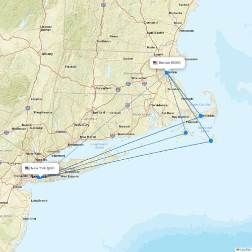 JetBlue Airways flights between New York and Boston