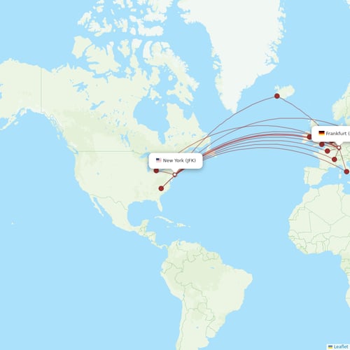 Condor flights between New York and Frankfurt
