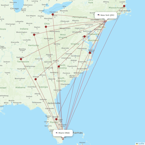 American Airlines flights between New York and Miami