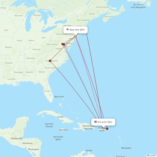 JetBlue Airways flights between New York and San Juan