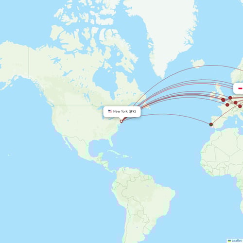 LOT - Polish Airlines flights between New York and Warsaw