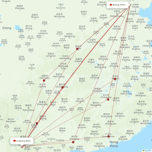 Beijing Capital Airlines flights between Jinghong and Beijing