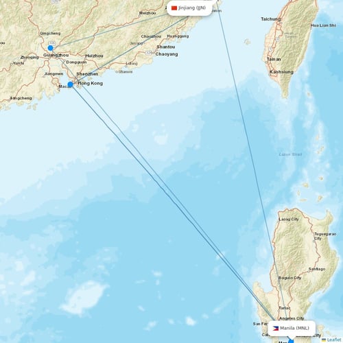 Royal Air Charter flights between Jinjiang and Manila