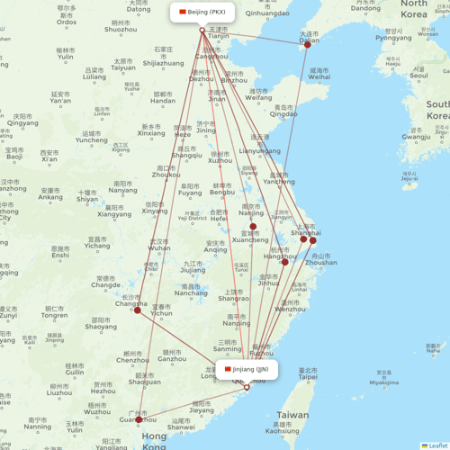 China United Airlines flights between Jinjiang and Beijing