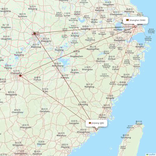 Xiamen Airlines flights between Jinjiang and Shanghai