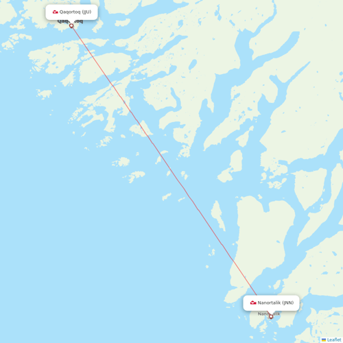 AirGlow Aviation Services flights between Qaqortoq and Nanortalik