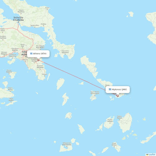 Aegean Airlines flights between Mykonos and Athens