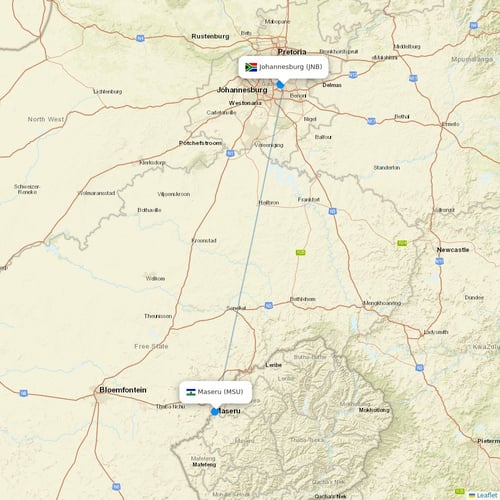 Airlink (South Africa) flights between Johannesburg and Maseru