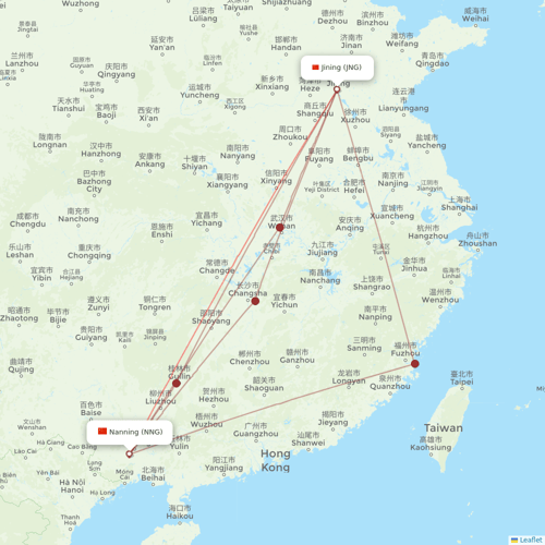 Guangxi Beibu Gulf Airlines flights between Jining and Nanning