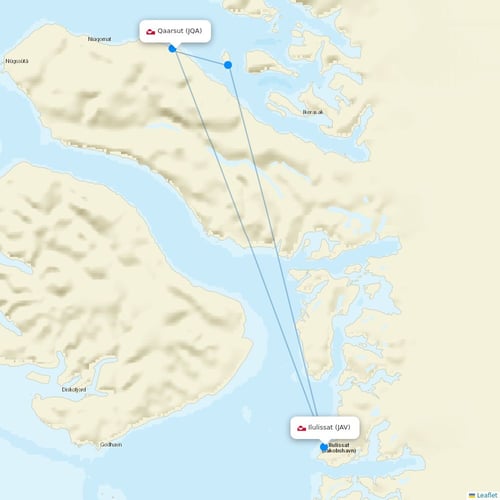Air Greenland flights between Qaarsut and Ilulissat