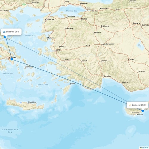 Charlie Airlines flights between Skiathos and Larnaca