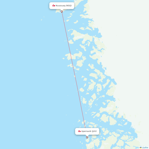 AirGlow Aviation Services flights between Upernavik and Nuussuaq