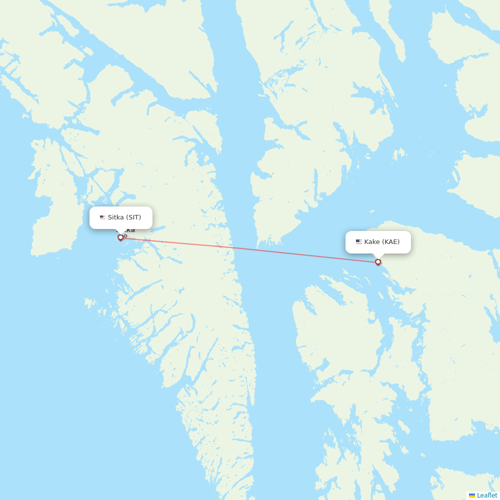 Alaska Seaplanes flights between Kake and Sitka