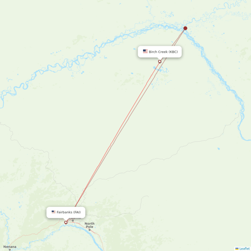 Astral Aviation flights between Birch Creek and Fairbanks