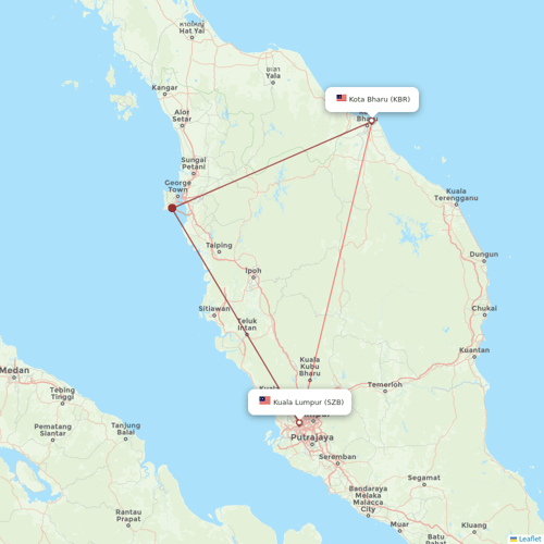 Firefly flights between Kota Bharu and Kuala Lumpur