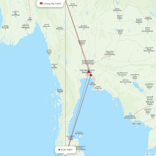 Thai AirAsia flights between Krabi and Chiang Mai