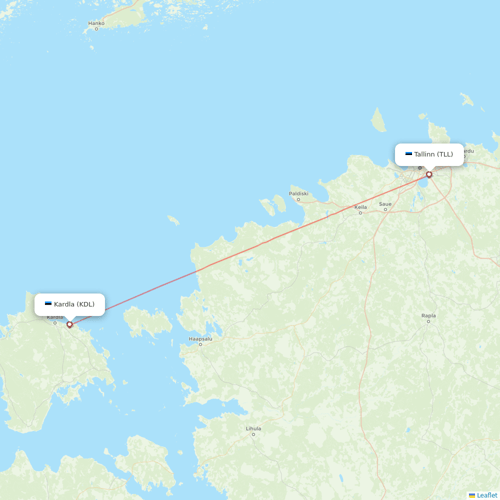 NyxAir flights between Kardla and Tallinn