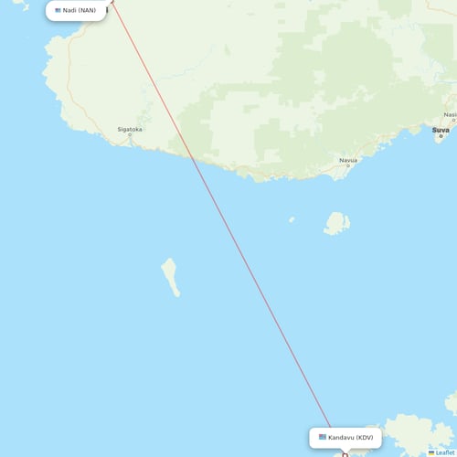 Fiji Airways flights between Kandavu and Nadi