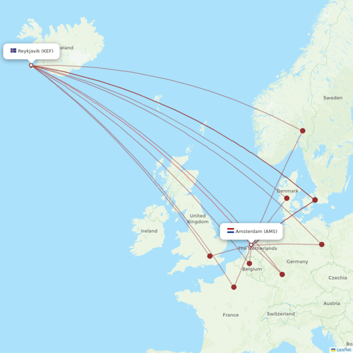 Star Air flights between Reykjavik and Amsterdam