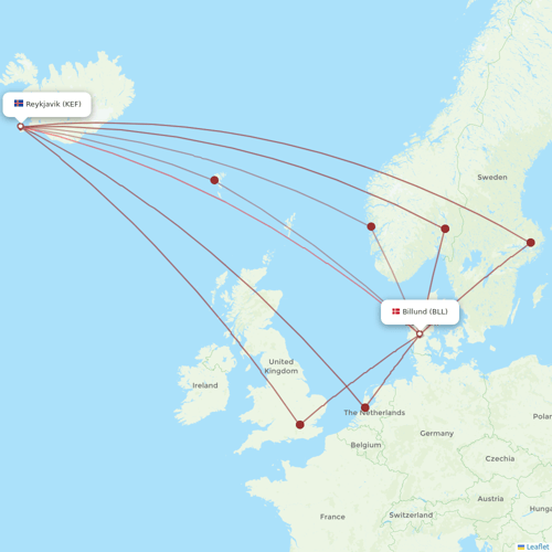Star Air flights between Reykjavik and Billund