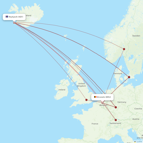 Star Air flights between Reykjavik and Brussels