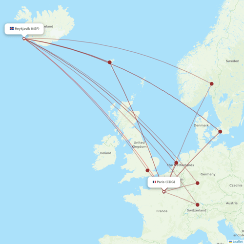 Star Air flights between Reykjavik and Paris