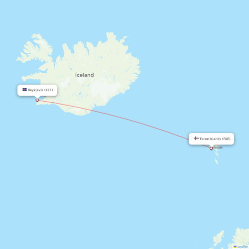 Atlantic Airways flights between Reykjavik and Faroe Islands