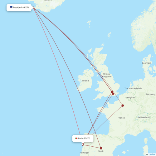 Star Air flights between Reykjavik and Porto