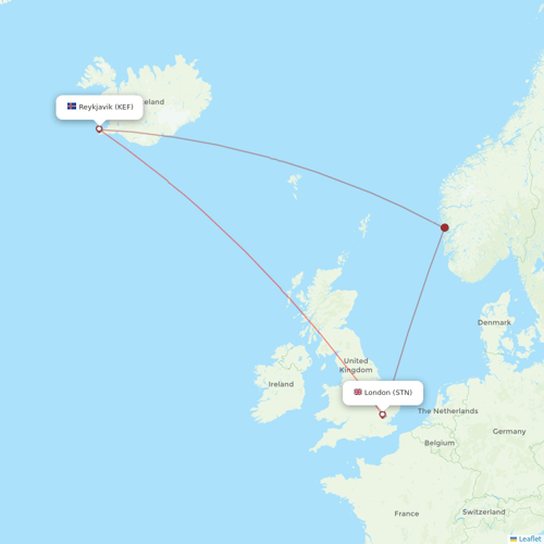 Star Air flights between Reykjavik and London