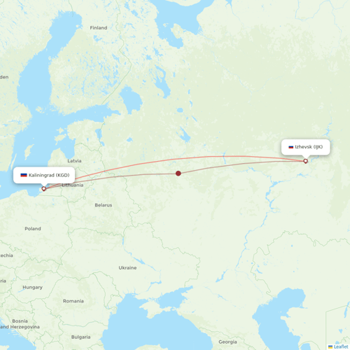 Izhavia (duplicate) flights between Kaliningrad and Izhevsk