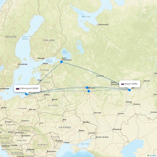 Nordwind Airlines flights between Kaliningrad and Kazan