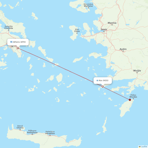 Aegean Airlines flights between Kos and Athens