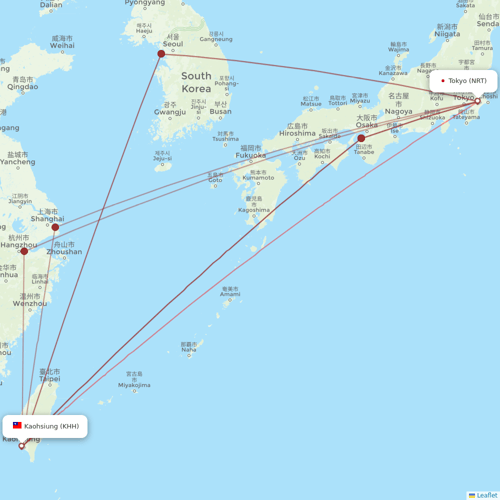 Tigerair Taiwan flights between Kaohsiung and Tokyo