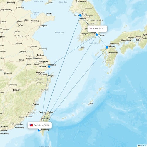 Air Busan flights between Kaohsiung and Busan