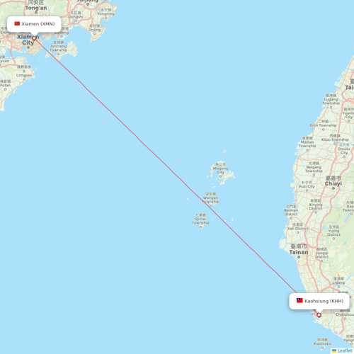 Mandarin Airlines flights between Kaohsiung and Xiamen