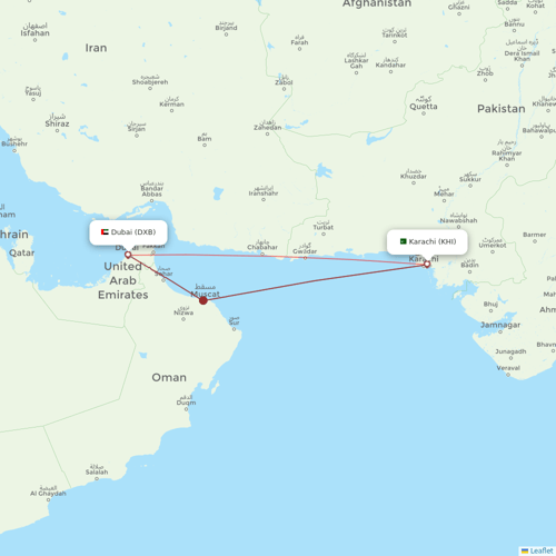Pakistan International Airlines flights between Karachi and Dubai