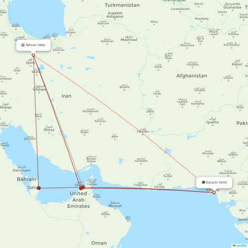 Iran Air flights between Karachi and Tehran