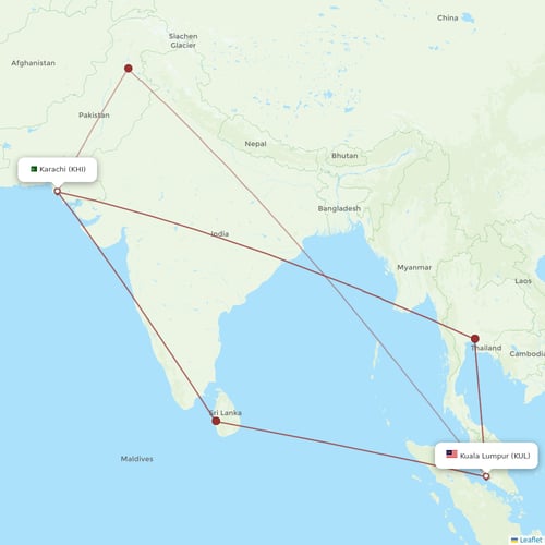AirAsia X flights between Karachi and Kuala Lumpur