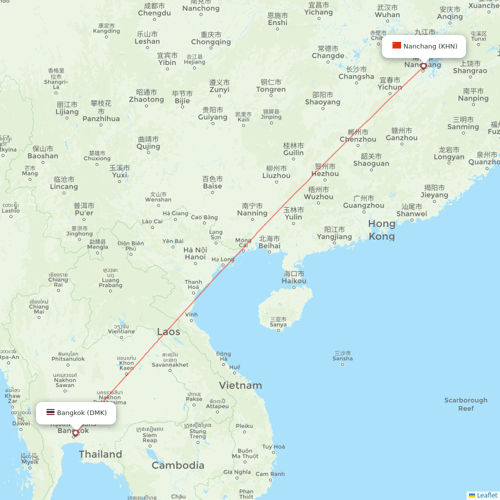 Thai Lion Air flights between Nanchang and Bangkok