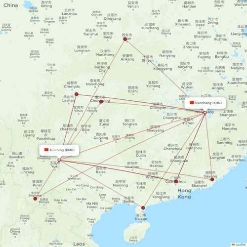 HongTu Airlines flights between Nanchang and Kunming