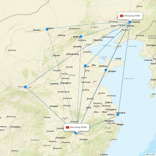 Jiangxi Airlines flights between Nanchang and Shenyang