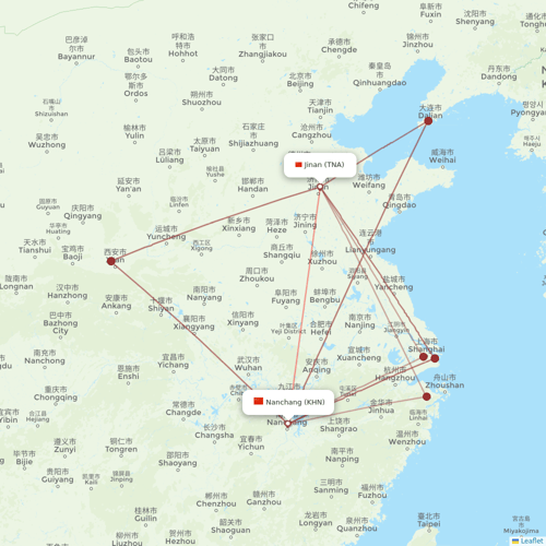 Jiangxi Airlines flights between Nanchang and Jinan