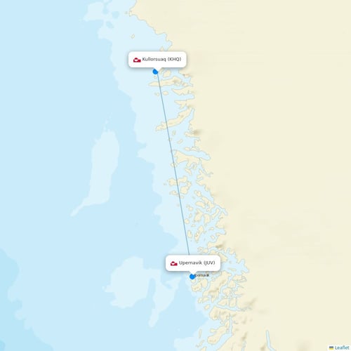 Air Greenland flights between Kullorsuaq and Upernavik