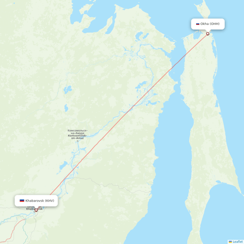 Aurora flights between Khabarovsk and Okha