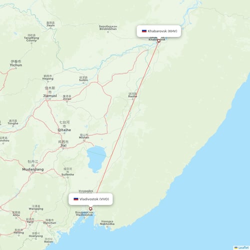 IrAero flights between Khabarovsk and Vladivostok