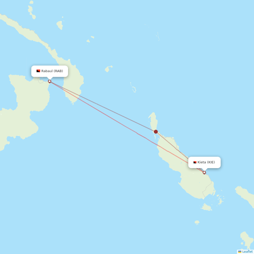 PNG Air flights between Kieta and Rabaul