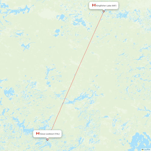 Air Antwerp flights between Kingfisher Lake and Sioux Lookout
