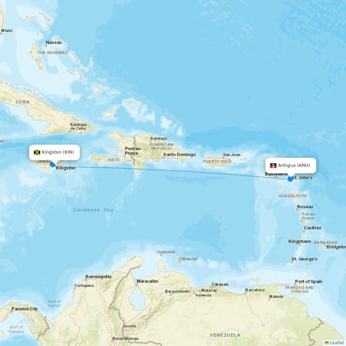 Fly Salone flights between Kingston and Antigua