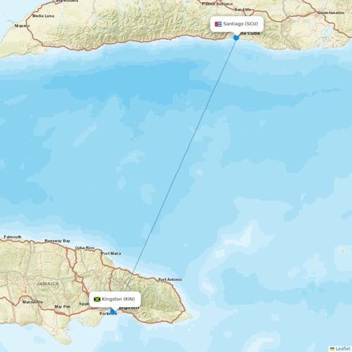 interCaribbean Airways flights between Kingston and Santiago